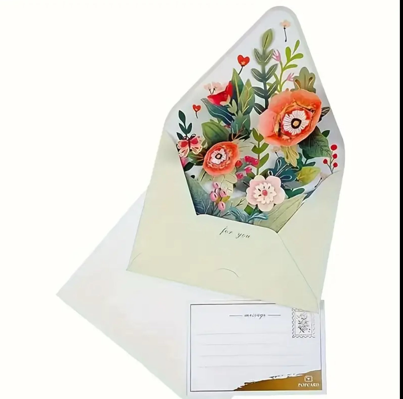 3D Pop-Up Flower Envelope Card