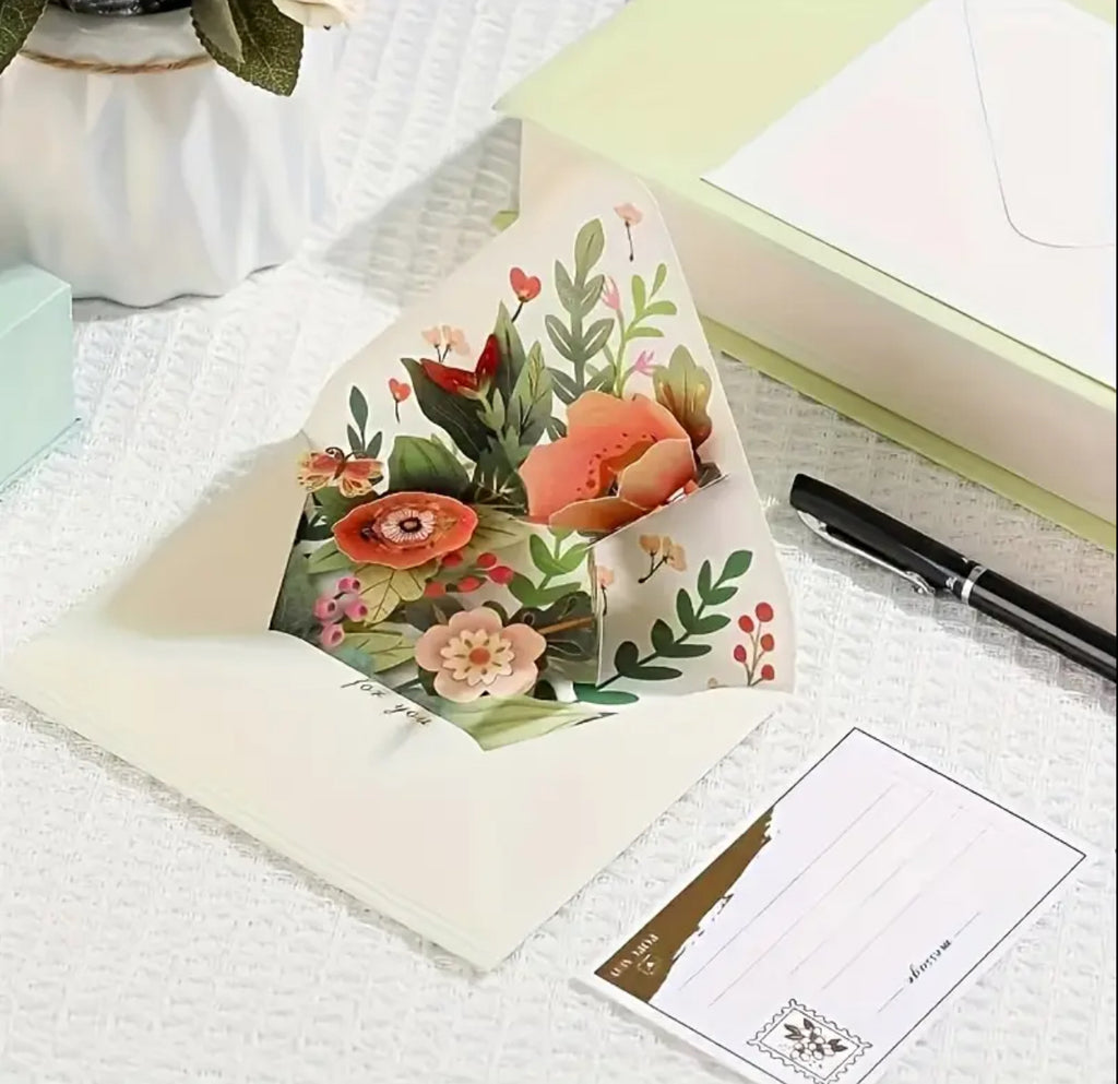 3D Pop-Up Flower Envelope Card