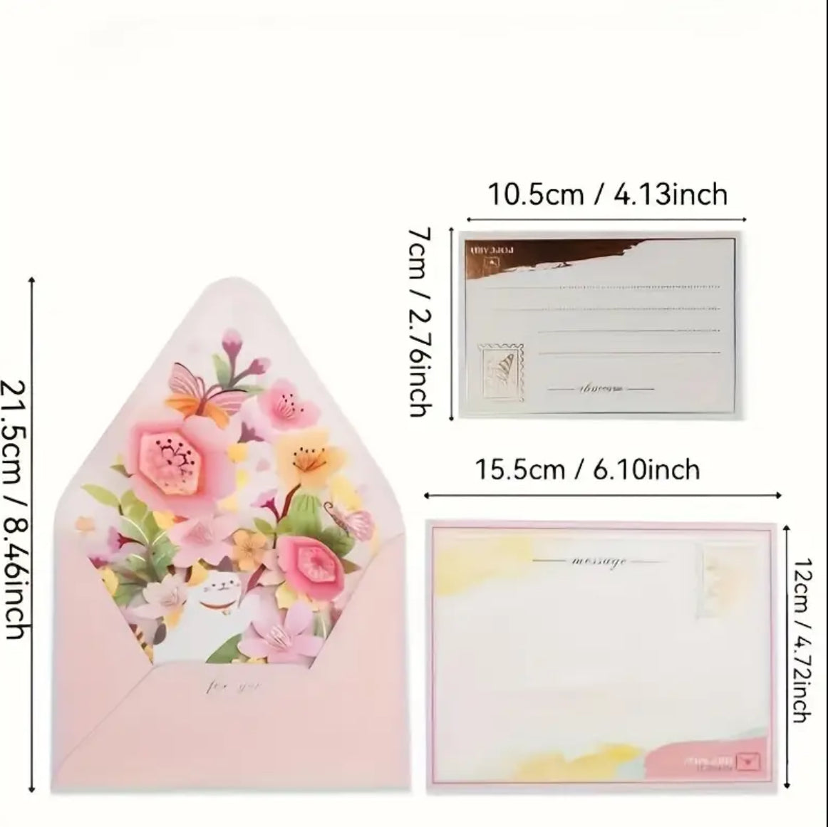 3D Pop-Up Flower Envelope Card