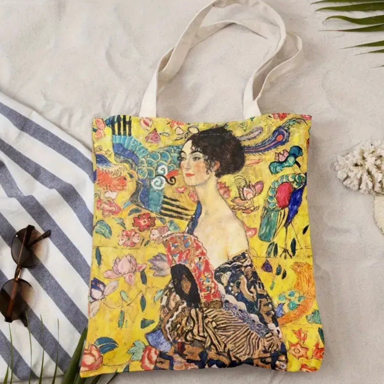 Canvas Tote Bags Vintage  Floral Print